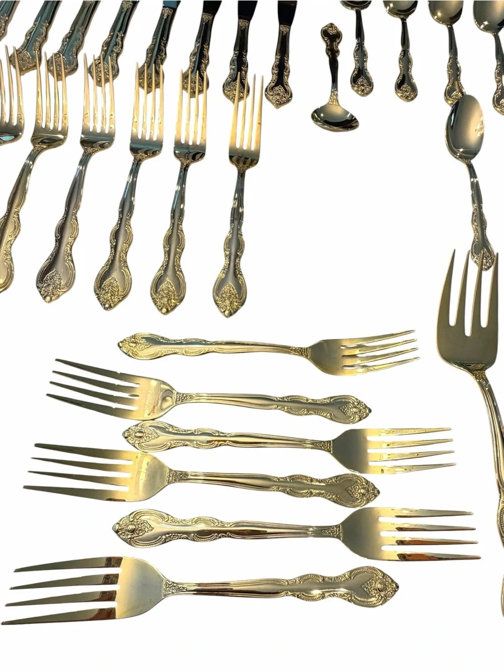 International China 63 Pc Set Gold Plated Flatware Silverware In Case Service 11